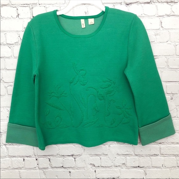 ANTHOPLOGIE / moth embossed garden pullover - Picture 3 of 5